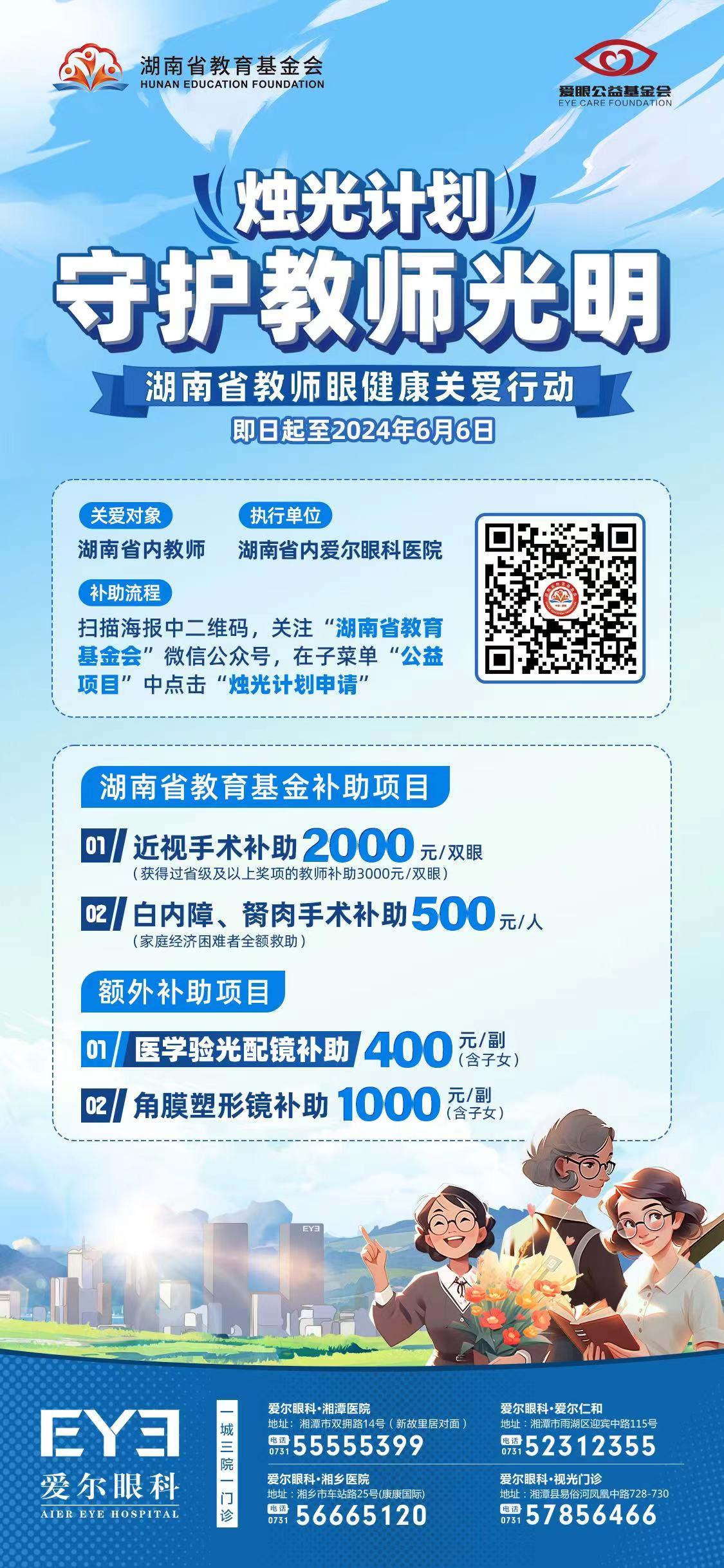 烛光计划·守护教师光明|湖南省教师眼健康关爱行动报名通道已开启插图(3)